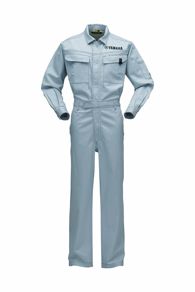 YAMAHA Motor (Yamaha) YAM03 Mechanic Suit, Cotton, Silver, Size L, Long Sleeve with Yamaha Logo, 90792-M043L