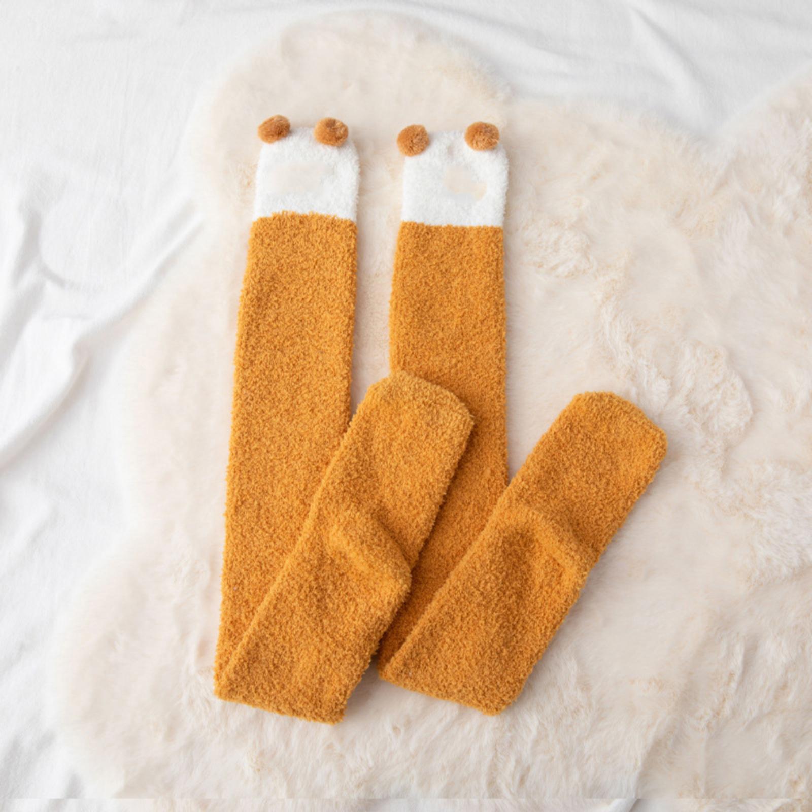 

Winter Australian Velvet Women S Mid-Calf Socks, Cute Animal Mink Velvet Thickened And Warm Plush Postpartum Floor Socks One Size