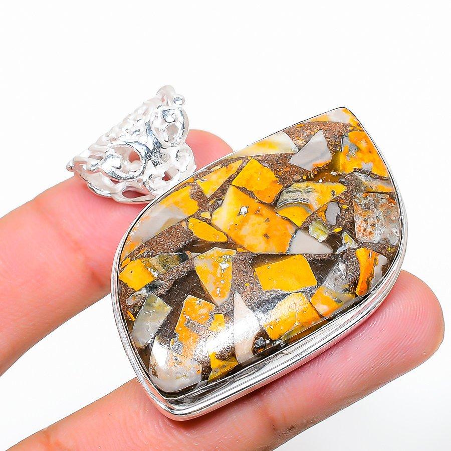 

Bumblebee Jasper Gemstone Handmade Ethnic Jewelry Pendant 1.69 VR-1404