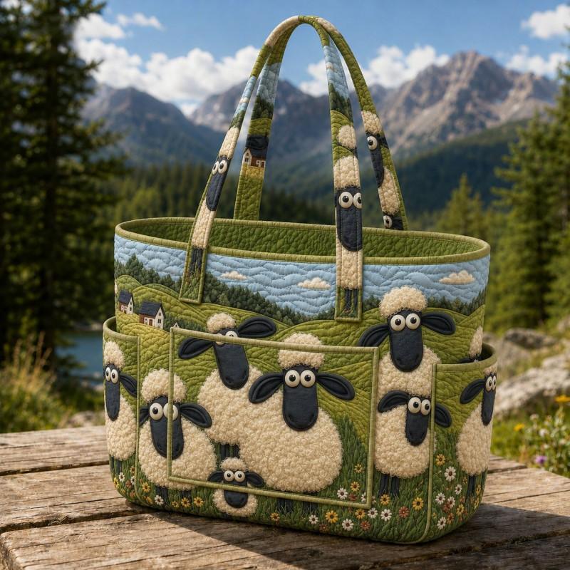 Large Capacity Tote Bag Digital Print Quilted Single Shoulder Hand Carry Casual Travel