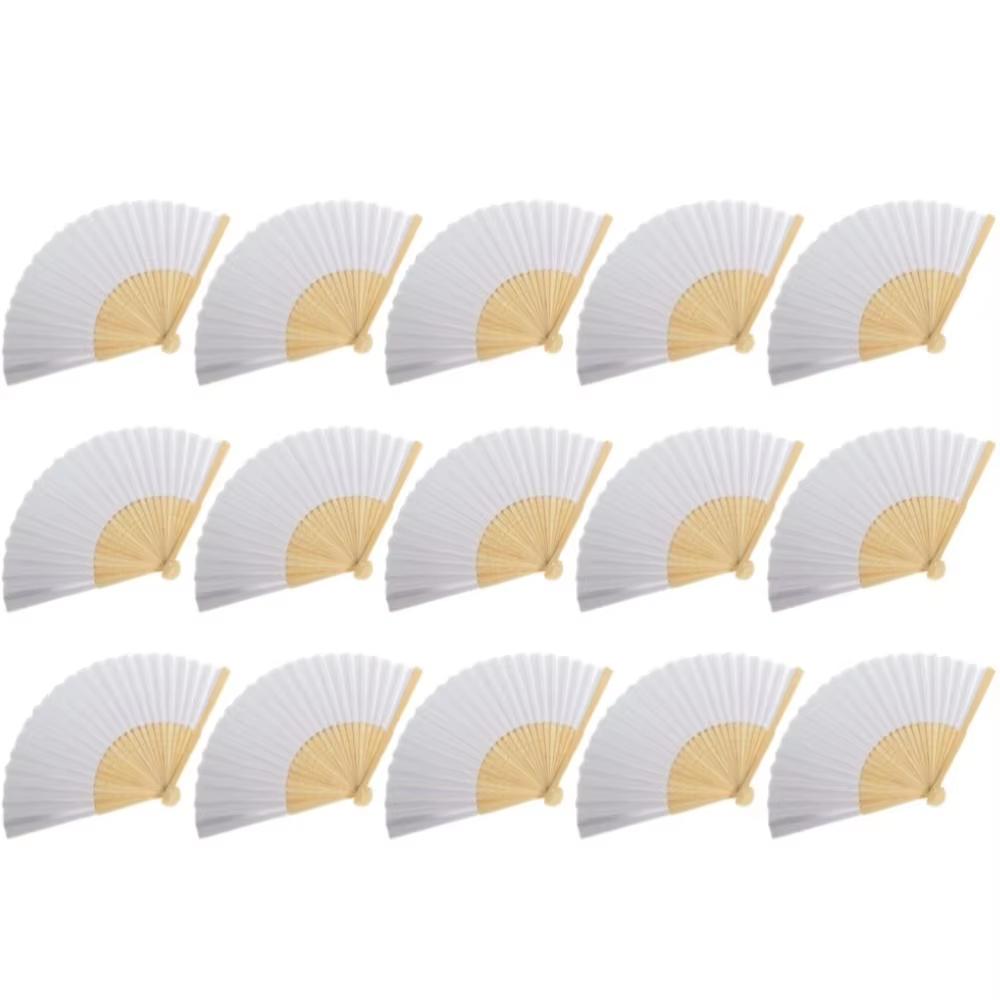 1-50PCS Bamboo Folding Fan Solid Color DIY Drawing Painting Fan Handheld Folded Fan for Home Dancing Party Wedding Decoration