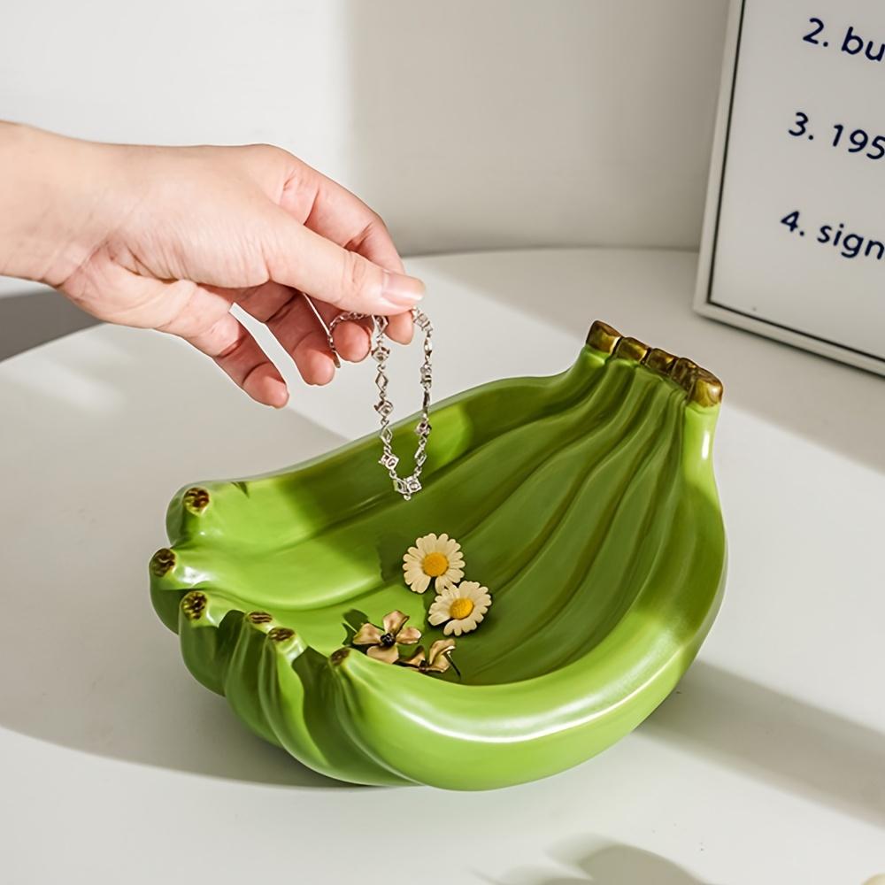 Vassoio Decorativo Boho in Ceramica a Forma di Banana, Organizer Multifunzione per Gioielli e Piccoli Oggetti, Accessorio per l'Arredamento del Soggiorno