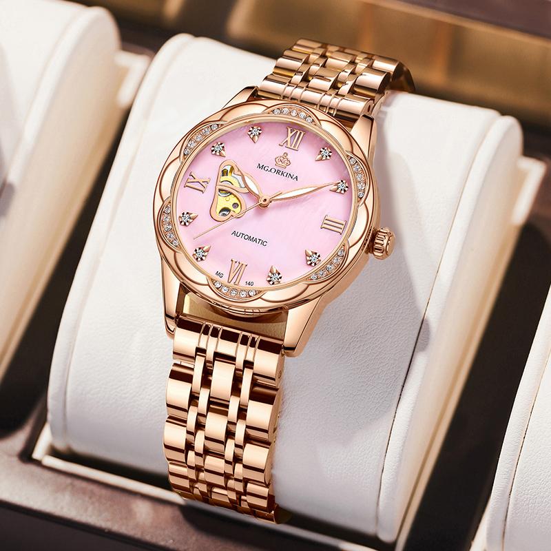ORKINA Women Mechanical Watches Ladies Top Brand Luxury Female Wristwatch Ceramics Band Clock Gift For Wife Girl Zegarek Damski