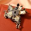 Personalized Vintage Knight Brooch European War Horse Shape Pin Novelty Clothing Jewelry