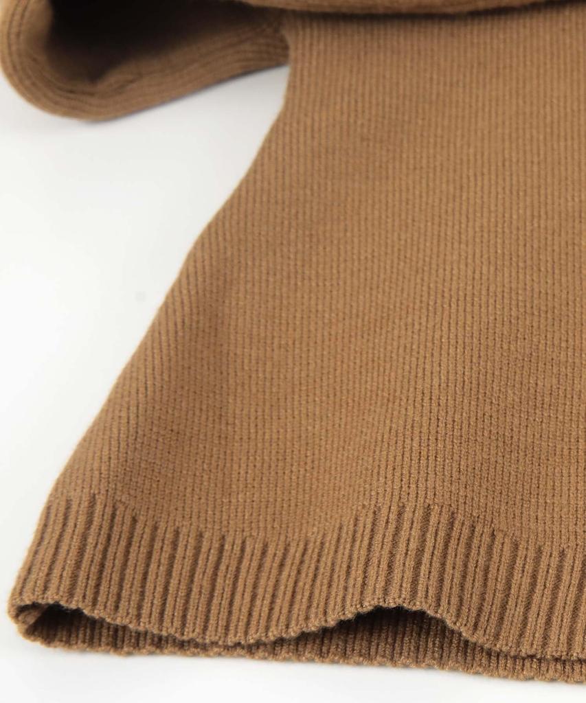 Yours BEXU1732 High Neck Cropped Size L Women's Sweat-Like Knit, Camel,