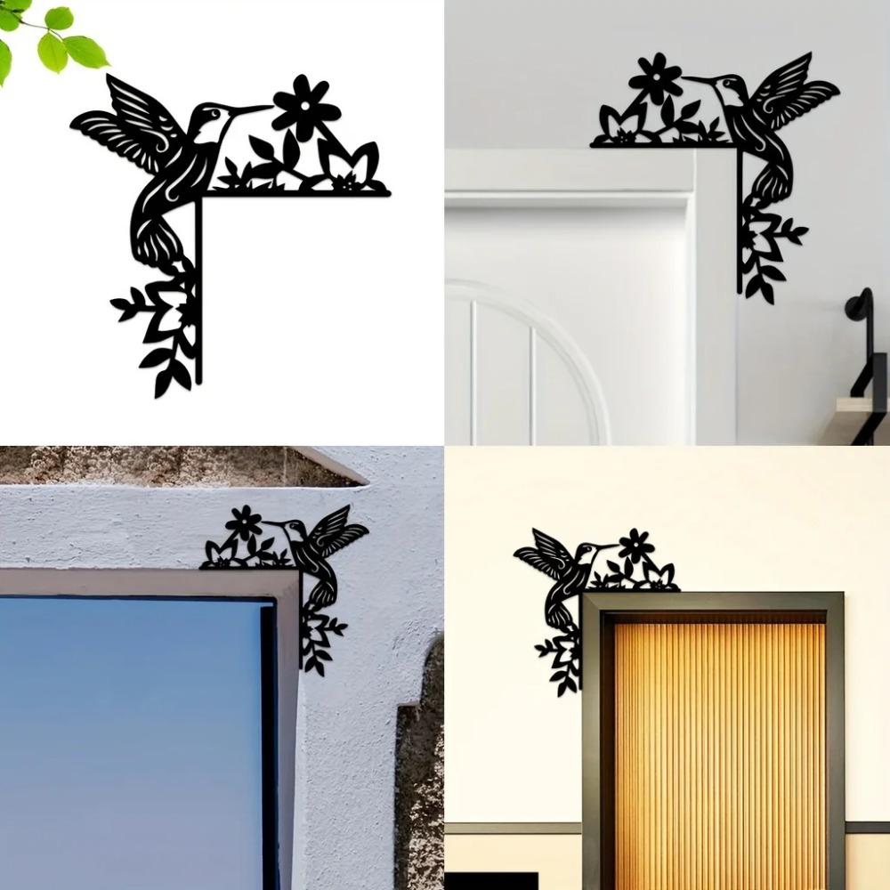 1pc Creative Bird Silhouette Decorative Wall Stickers - Enhance Door Corners and Frames with Iron Art Decoration