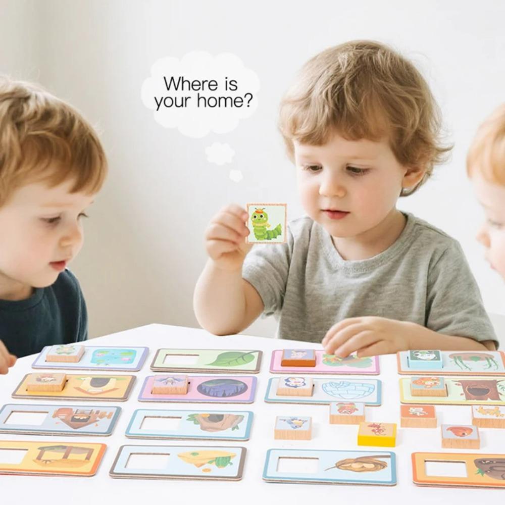 Babytiere Zuordnungsspiel Montessori Holzspielzeug Logisches Denken Training Formerkennung Bildung Parish Klassenzimmer Material