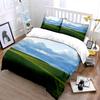 Green Hills With Blue Sky And Clouds Bedding Set For Kids Luxury Gift 3Pcs Digital Print Comforter Set Soft Comfortable