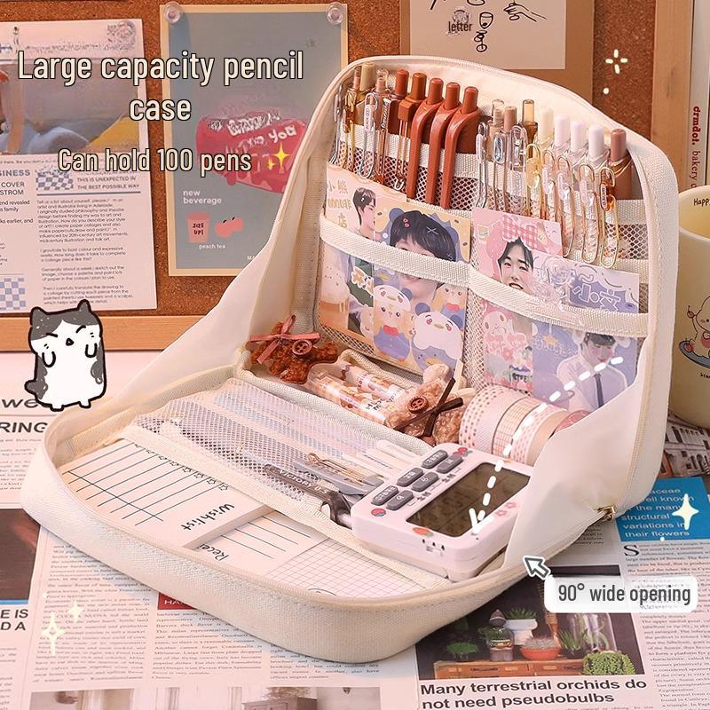 

High-Capacity Multifunctional Pencil Case for Students сірий колір