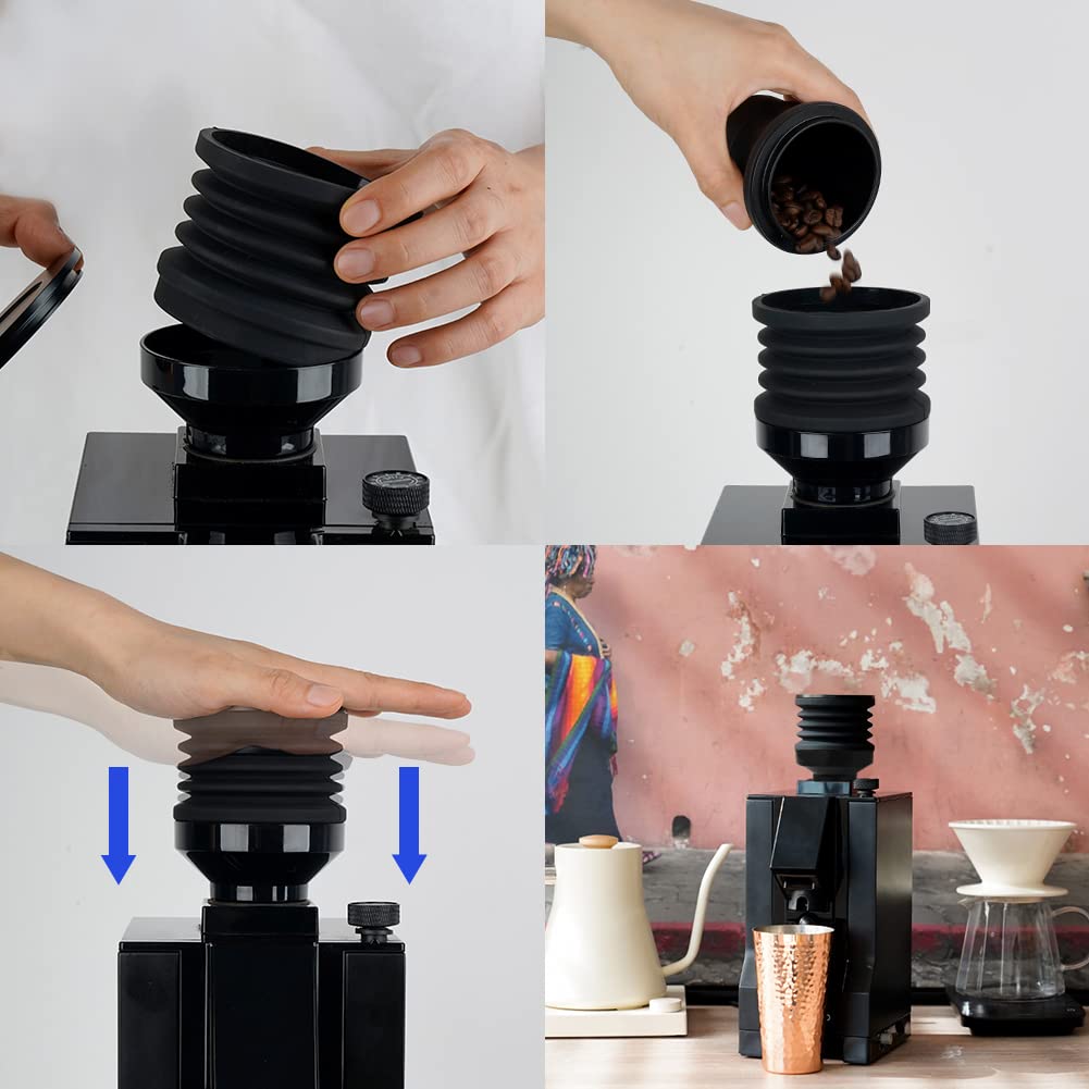 watchget Coffee Grinder Single-Dose Hopper for Eureka Mignon Grinders, Silicone Bellow for Blow Away Residual Coffee Grounds, Coffee Grinder Cleaning