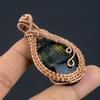 Blue Tiger Eye Pendant, 999 Copper Wire Wrapped Pendant Jewelry. Gift For Women Handmade Pendant Gemstone Jewelry