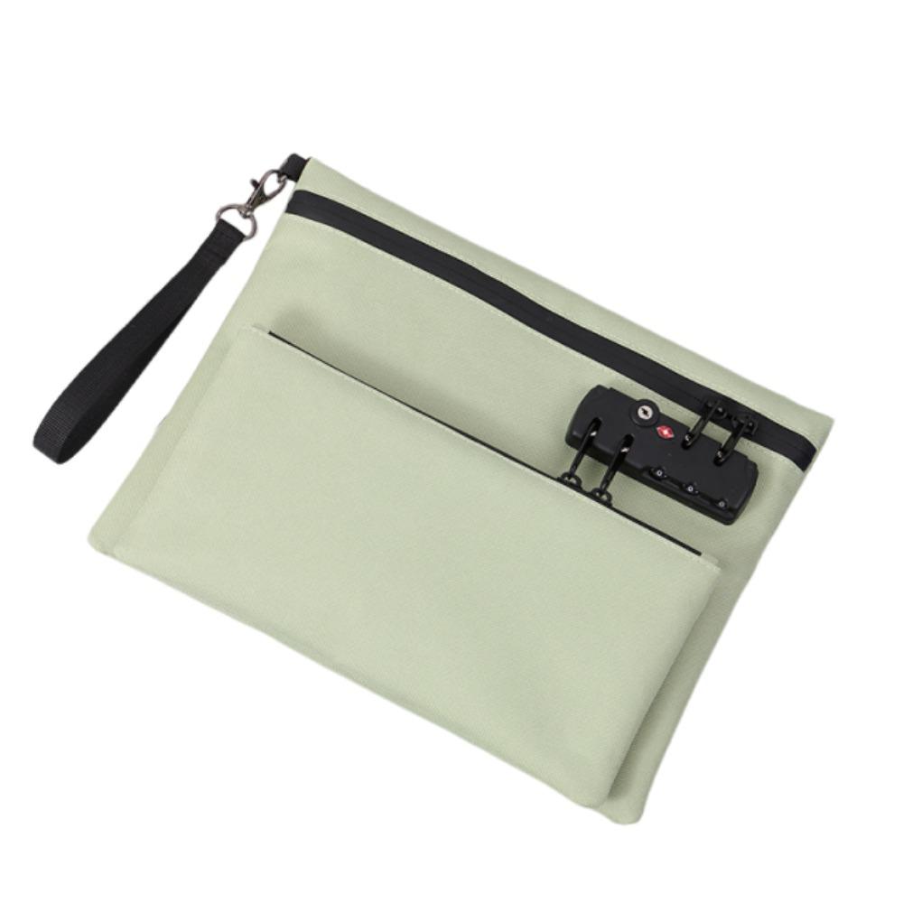 Oxford Cloth Locking File Pouch Password Lock Passport Wallet Document Storage Bag  Cards Storage светло-зеленый