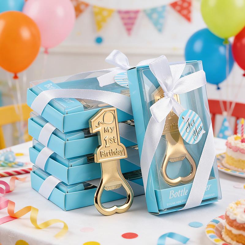 1st Birthday Gold Bottle Opener Gifts for Guest Boy Girl One Year Birthday Party Decoration Souvenir Baby Shower Favors Supply