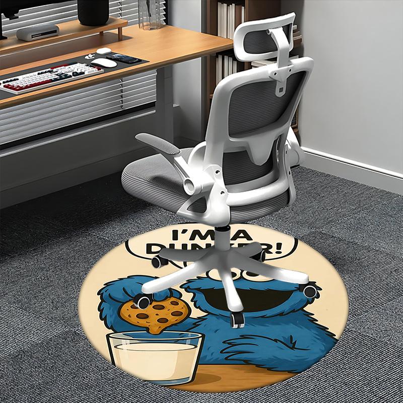 

Cookie Monster,Dunking Chair mat Round Rug-Office carpet, Machine Washable, Non-slip, Suitable for Living Rooms, Bedrooms, Entryways, and Ho 80cm by 80cm