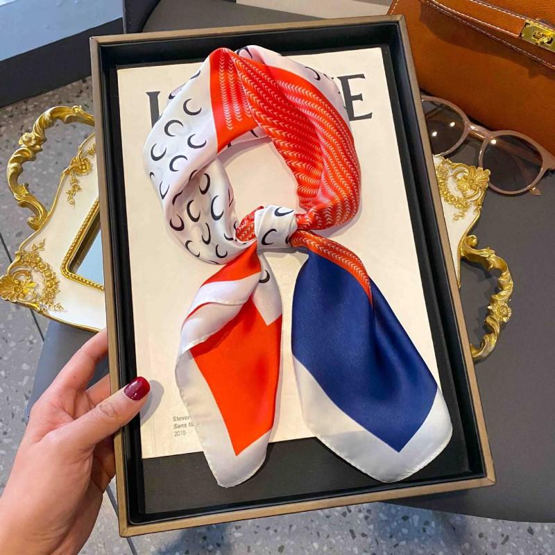 70cm Square Silk-Like Scarf Women Lightweight Fashion Accessory Office Chic Neck Wrap Stylish Print Design