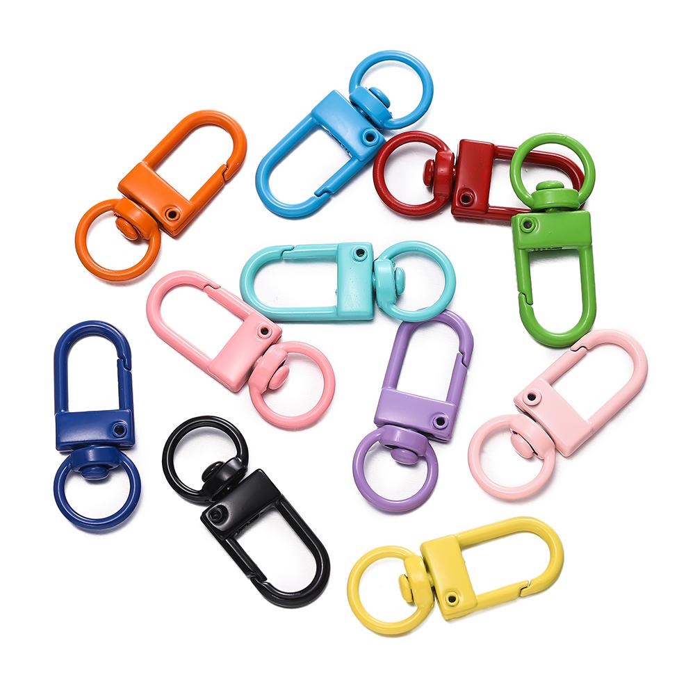 10pcs/Lot High Quality Colorful Alloy Snap Lobster Clasp Hooks Keychain Findings for DIY Key Chain Necklace Bracelet Supplies