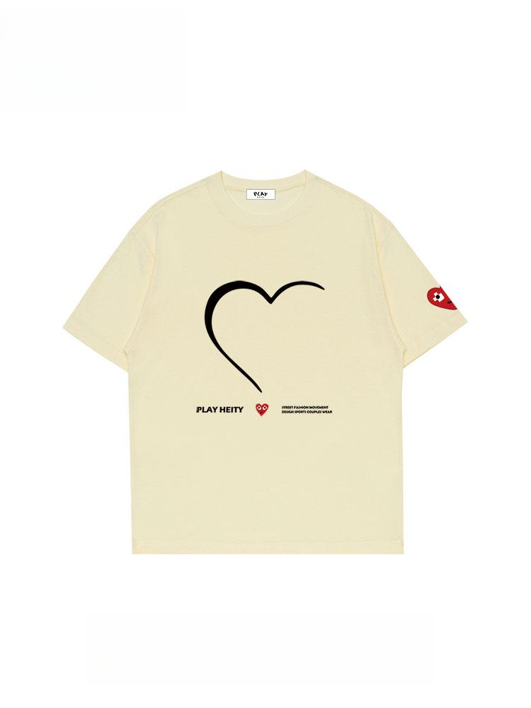 

Short-sleeved T-shirt Men s and Women s Letter Printing Love Embroidery Summer Fashion Trendy Brand Loose Top Compression Shirt 4XL