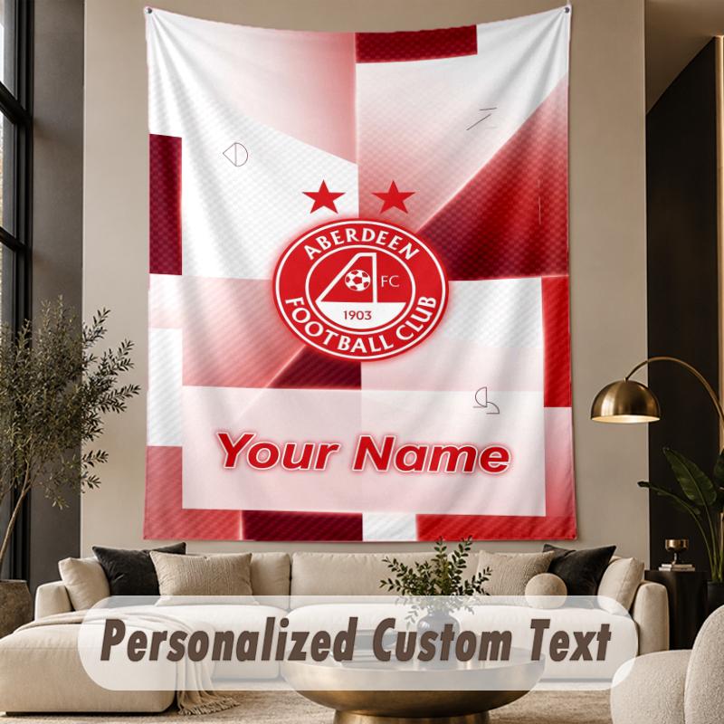 Custom Text Tapestry Aberdeen FC Print Wall Tapestry Indoor Living Room Wall Decor