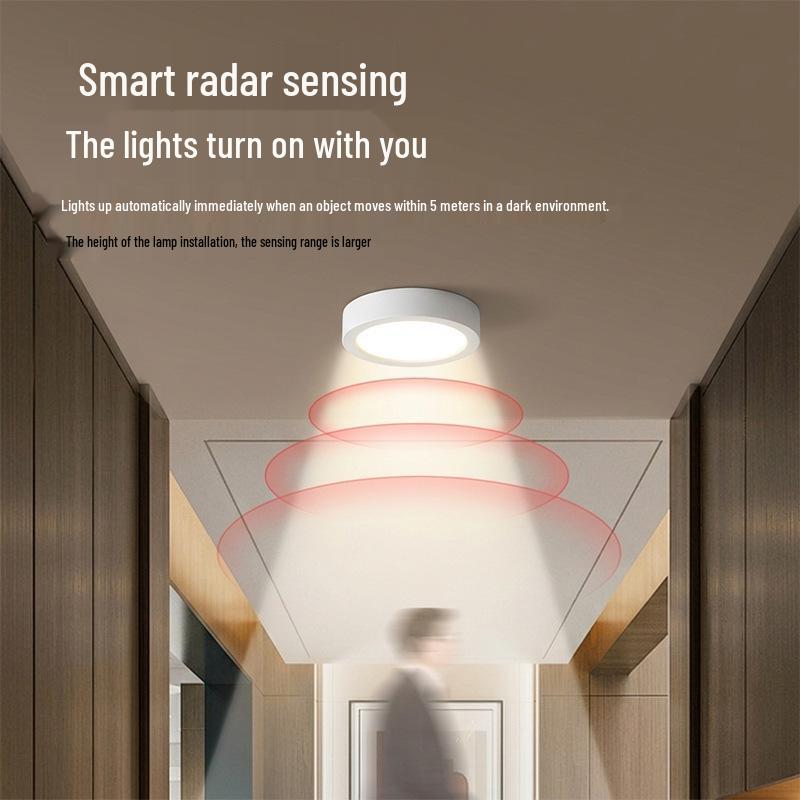 Smart Radar LED Ceiling Spotlight with Motion Sensor for Entryway and Hallway