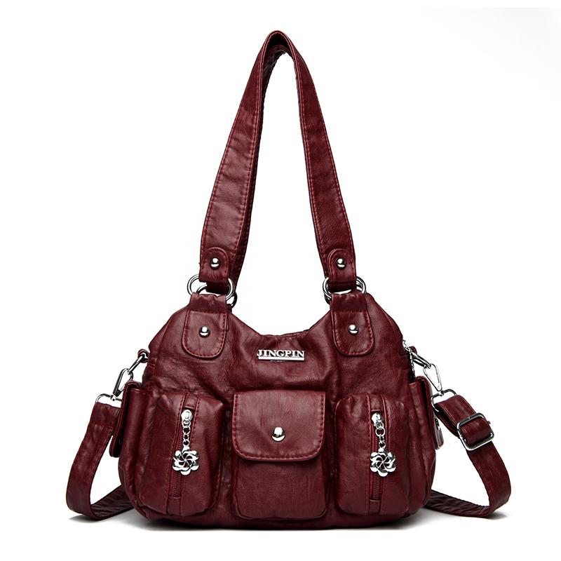 Women's Bag Vintage Tote Bag Large Capacity Multi-Pocket Shoulder Bag