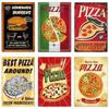 Great Food Vintage Metal Signs Pizza Zone Plaque Pub Bar Home Decoration Best Homemade Posters Italian Pizza Wall Art Plate