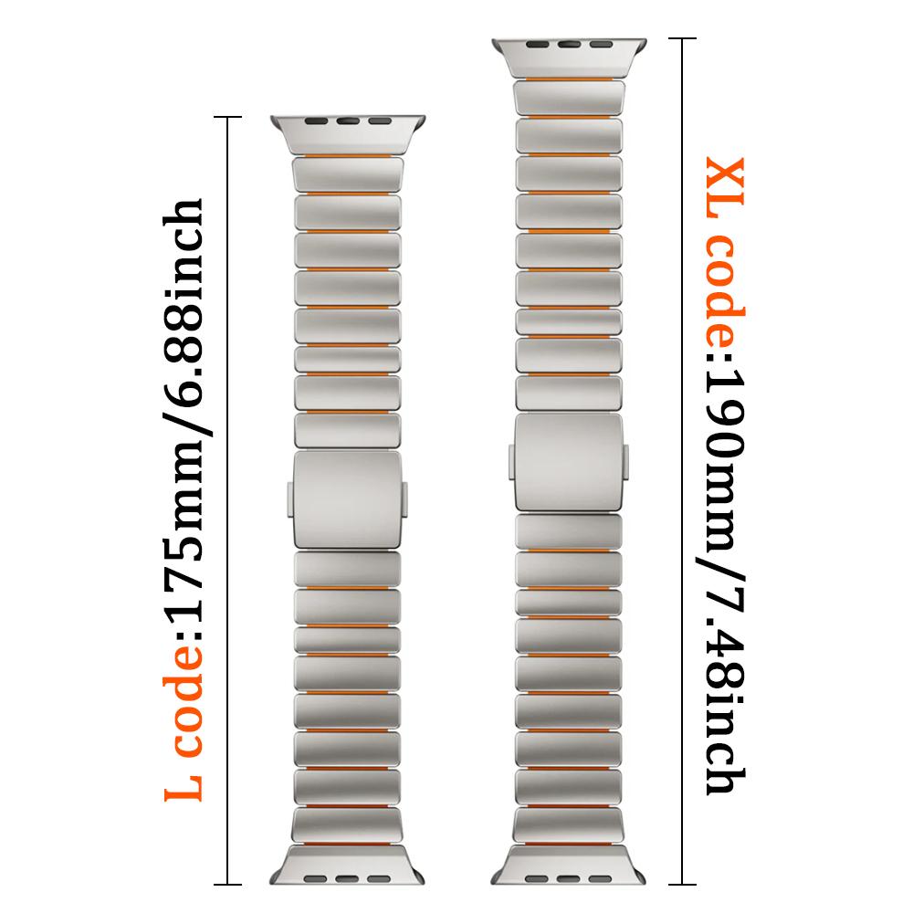 Titanium Fluoroelastomer Rubber Band for Apple Watch Ultra 3 2 49mm Series 11 10 46mm Strap for Iwatch 9 8 7 6 5 SE 3 44mm 45mm