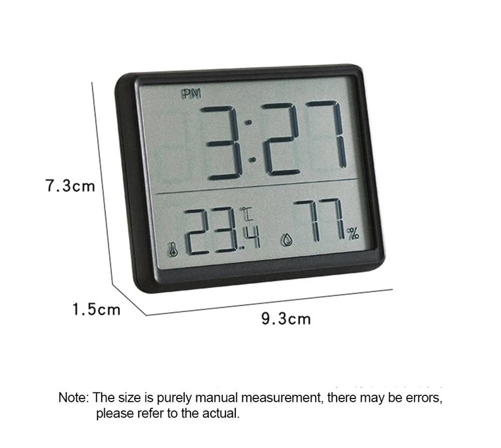 Ultra Thin Alarm Clock LCD Large Screen Digital Temperature Hygrometer Simple Magnetic Design Desk Refrigerator Wall Mounted Decoration Digital Clocks