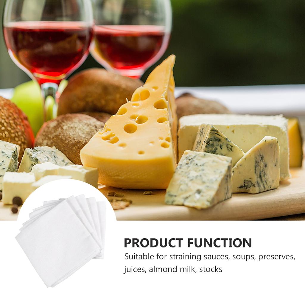 5KS Bavlněná Tofu Látka Mušelín pro Cezení Omáček Výrobu Sýra Řeckého Jogurtu Kombuchy Tofu Opakovaně Použitelná
