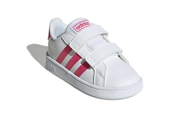 Adidas Neo GRAND COURT Cushioning Low top Skateboard Shoes White Pink Infant And Toddler EG3815
