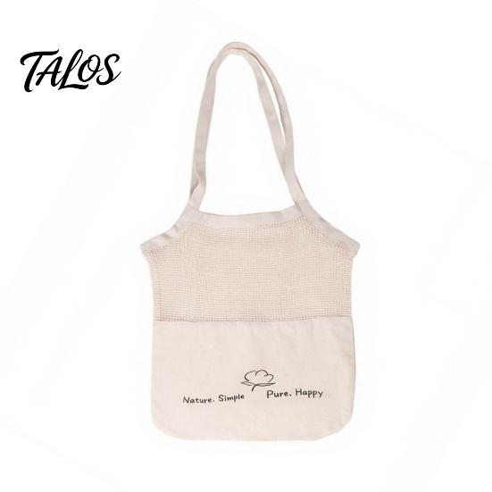 Canvas Shopping Bag, Mesh Splicing Large Capacity Tote Bag, Reusable Washable Canvas Grocery Bag, for Shopping And Daily Use