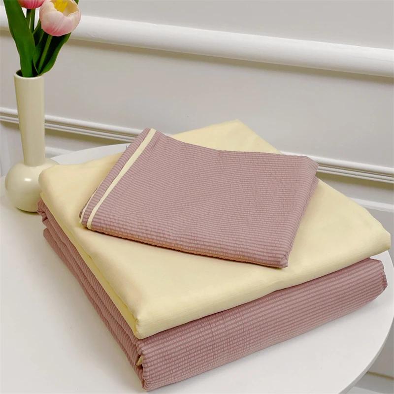 Bubble Cotton Bedding Set - Soft & Breathable Bedroom Set - Includes 1 Duvet Cover, 1 Flat Sheet, 2 Pillowcases