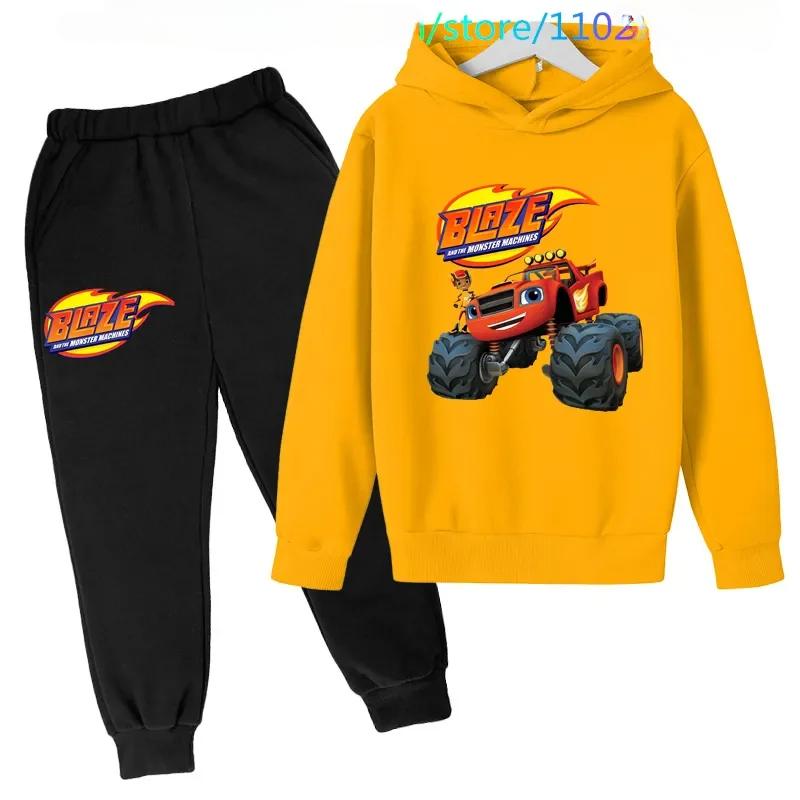 Topo De Bolo Blaze And The Monster Machines 4 bluza z kapturem ubrania dla dzieci ubrania dla dziewczynek dziecięcy jesienny garnitur chłopięca bluza i spodnie