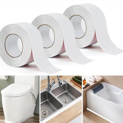 1pc 1m/39.37inch Bathroom Sealing Tape Self-adhesive Oil-Proof Kitchen Sink Caulk Seal Strip PVC  for Toilet Corner