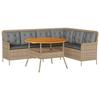 Vidaxl 2-Cz. Garden Furniture Set With Cushions, Beige, Poly Rattan