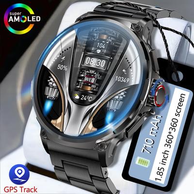 2025 New Men GPS Track Smart Watch 1.85 Inch Ultra HD AMOLED Screen 710 Mah Battery Bluetooth Call Smartwatch For Huawei Xiaomi
