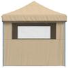 Vidaxl Pop-Up Party Tent with 4 Walls, Beige