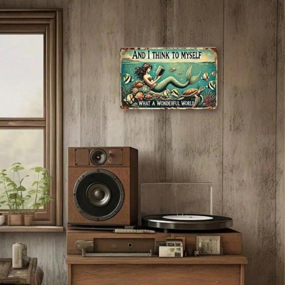 Coasterhome Meerjungfrau Ozean Wandkunst Metallschild Inspirierendes Poster