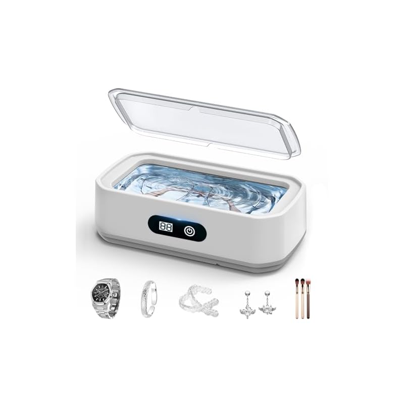 [Rimsge Ultrasonic Cleaner for Eyeglasses, 60000Hz Powerful Vibration, 650ml Large Capacity, Compact Home Use, 5-Stage Timer Function,