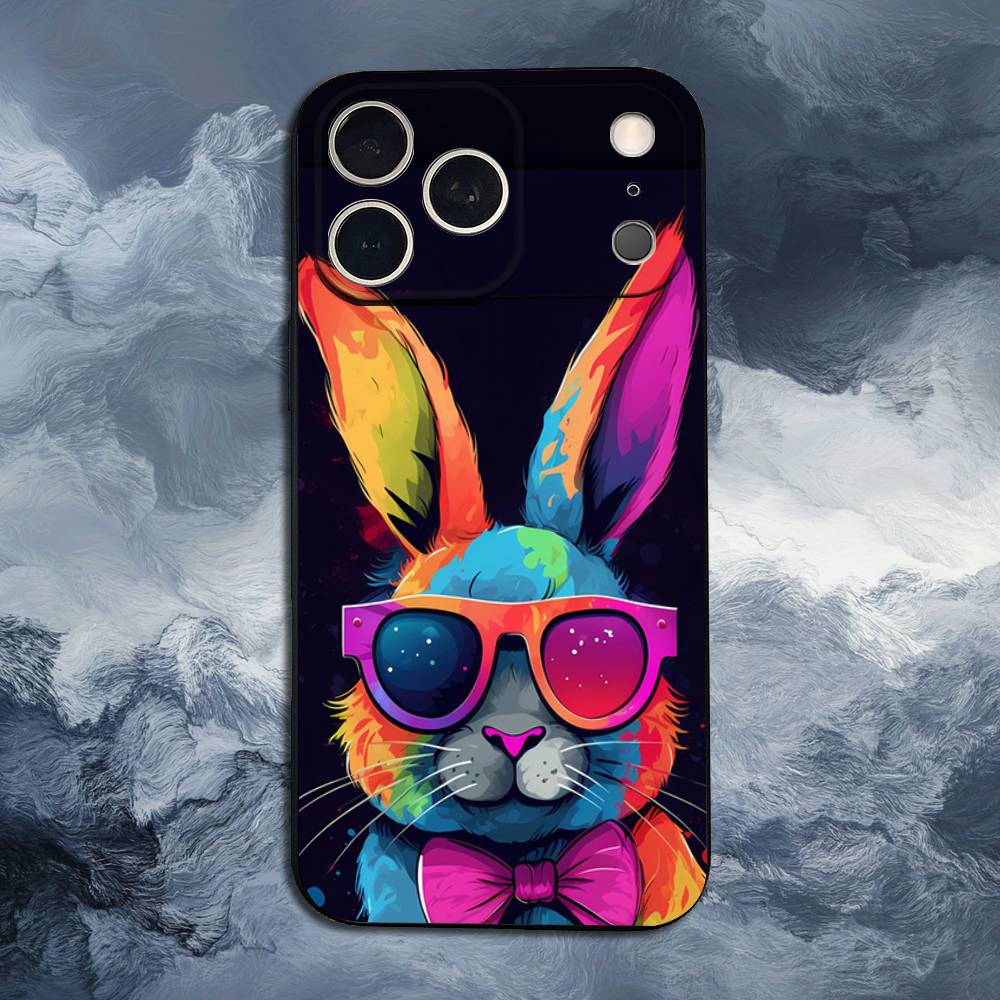 Colorful Animals For iPhone 12,16,11,14,15,17,13,X,Mini,SE,Max,8,7,XR,XS,Plus,Pro,Soft Silicone Black Case