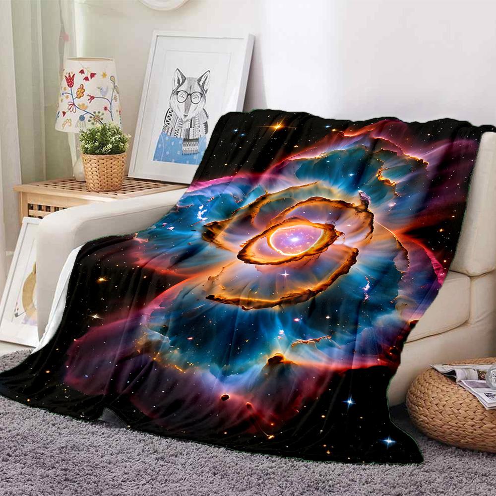 1pc Cosmic Rose Nebula Blanket, Lightweight Flannel Fleece with Digital Printing, Soft Warm for Sofa, Travel, Camping, Office, Couch, Chair, and Bed,