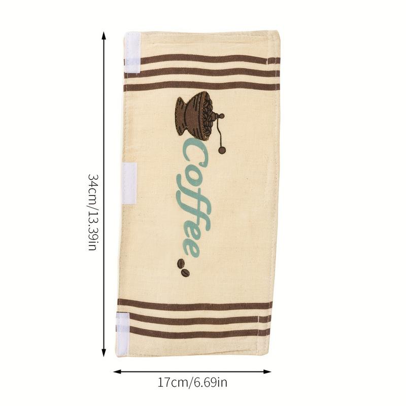 Microwave Door Cloth Protector 3pcs Coffee Bean Pattern Refrigerator Handle Protective Cover Kitchen Appliance For Preventing