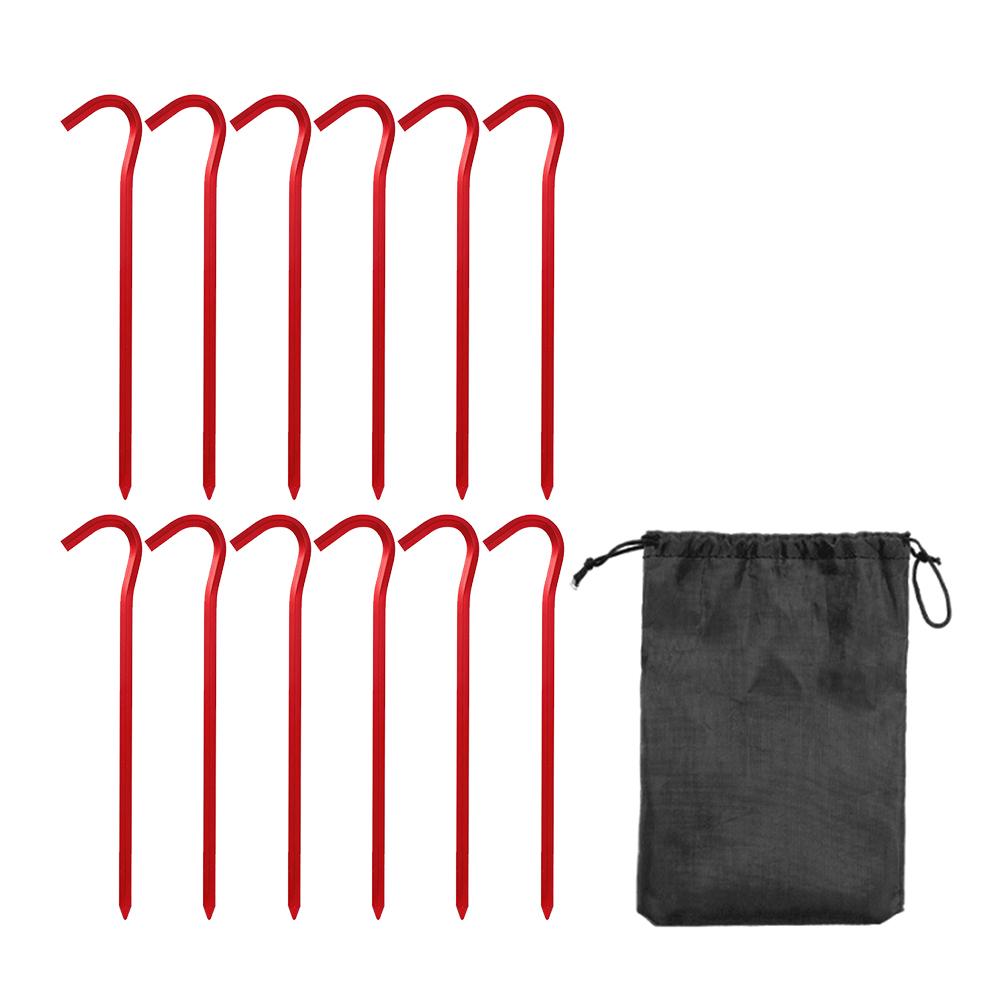 12 sztuk Wbijaków do namiotu 18 cm Wbijaki ogrodowe Stop aluminium Metalowe szpilki do namiotu Zewnętrzne gwoździe do namiotu Akcesoria kempingowe