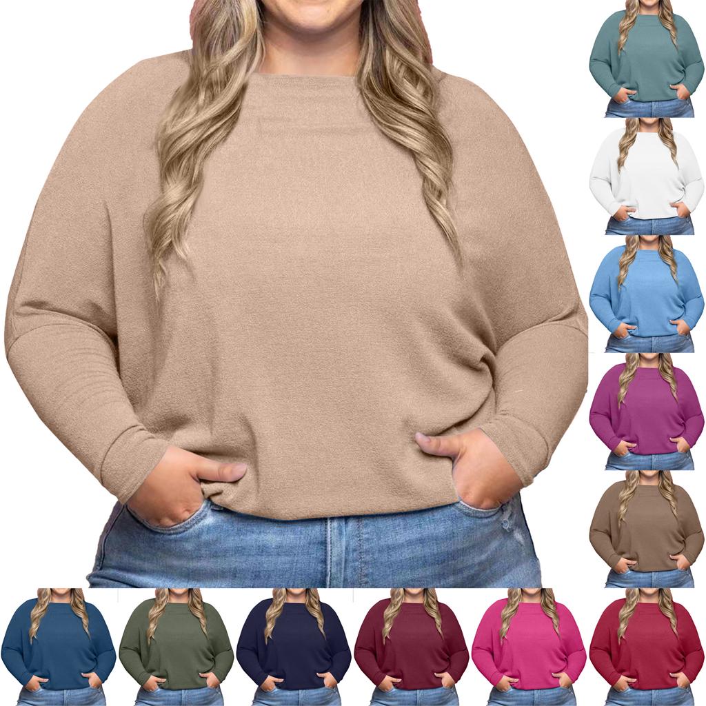 Women's Fashion Casual Solid Color Oversized  Long Sleeve Loose Fit Top
