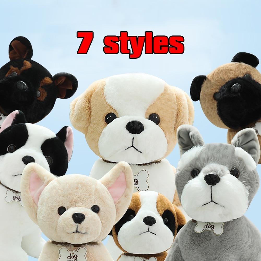 22 /30 /40cm Kawaii Chihuahua Bulldog Peluş Oyuncaklar Sevimli Simülasyon Hayvan Köpek Bebekleri Dolgulu Yumuşak Oyuncaklar Çocuk Bebek Doğum Günü Hediyesi İçin