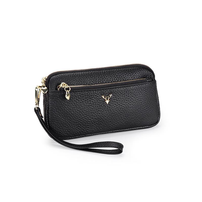 Pochette in pelle da donna 2025 nuova portafoglio lungo in pelle di mucca borsa a mano per madre borsa portamonete in pelle morbida borsa versatile per cellulare