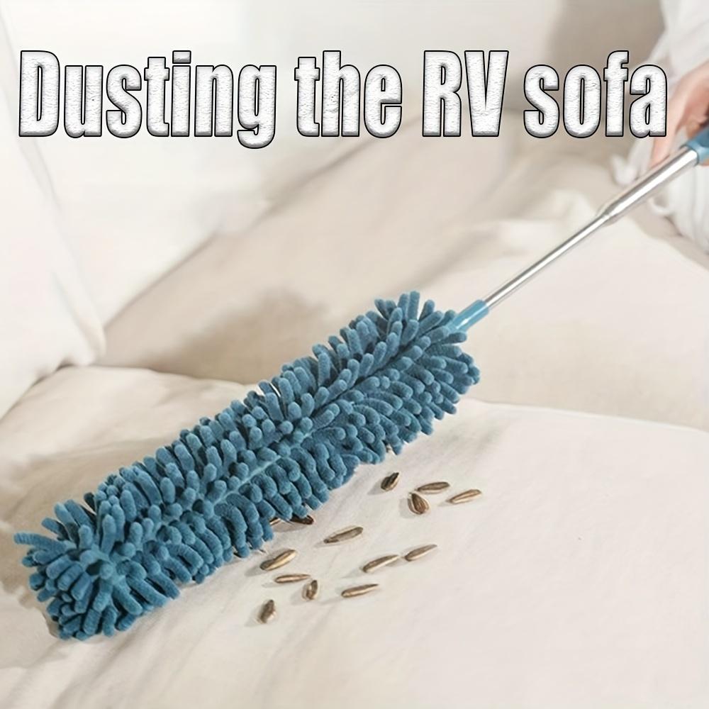 [1 Stück Waschbarer Chenille Staubwedel] Waschbarer Chenille Teleskop Staubwedel | Ausziehbarer Stiel Abnehmbares Reinigungspinsel Werkzeug für Auto, Fenster, Möbel