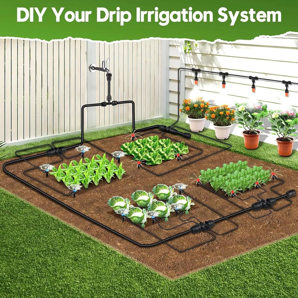 10M-100M 1/8'' 1/4'' 3/8'' PVC Garden Hose Black Micro Drip Irrigation Tube for Plants Watering System 3/5mm 4/7mm 8/11mm Pipes