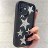 Gray Star Grooved Black Phone Case for iPhone 14/15/16/17 Pro Max