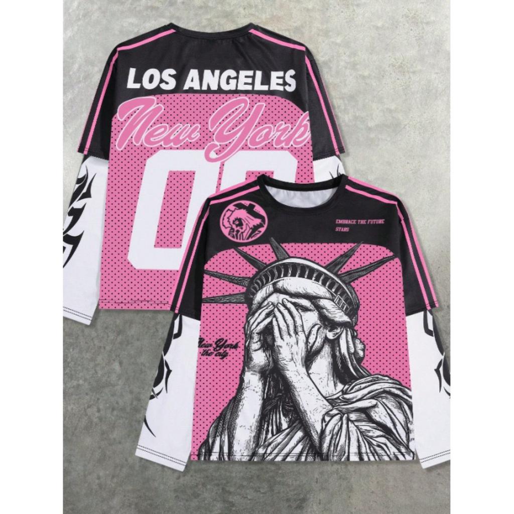 FlowStreet The New Men's Long-sleeved T-shirt Casual Fashionable and Comfortable with 3D Pattern Printing