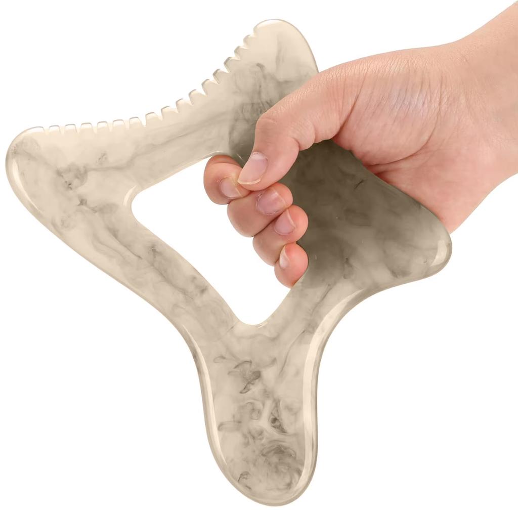Resin Gua Sha Massage Tool Handheld Body Scraping Board Serrated Edge Massager Back Neck Shoulder Muscle Skin Spa Beauty Tool